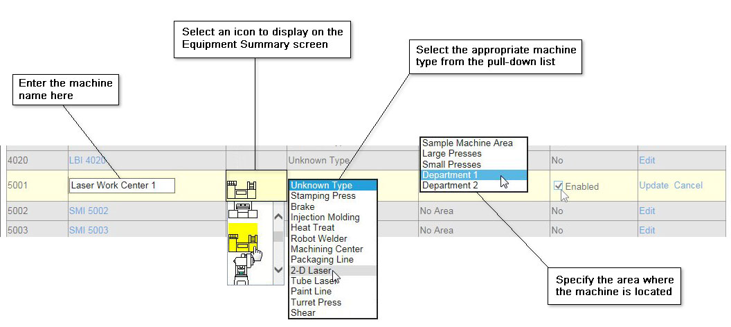 Machine Config Settings