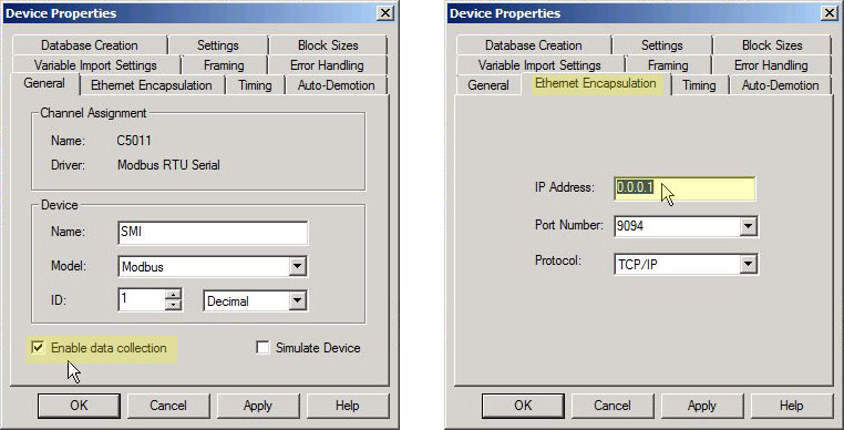 Settings for SmartPAC 1, LMI, and SMI-1