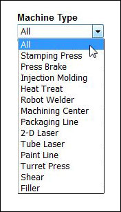 Machine Type Pull-down List