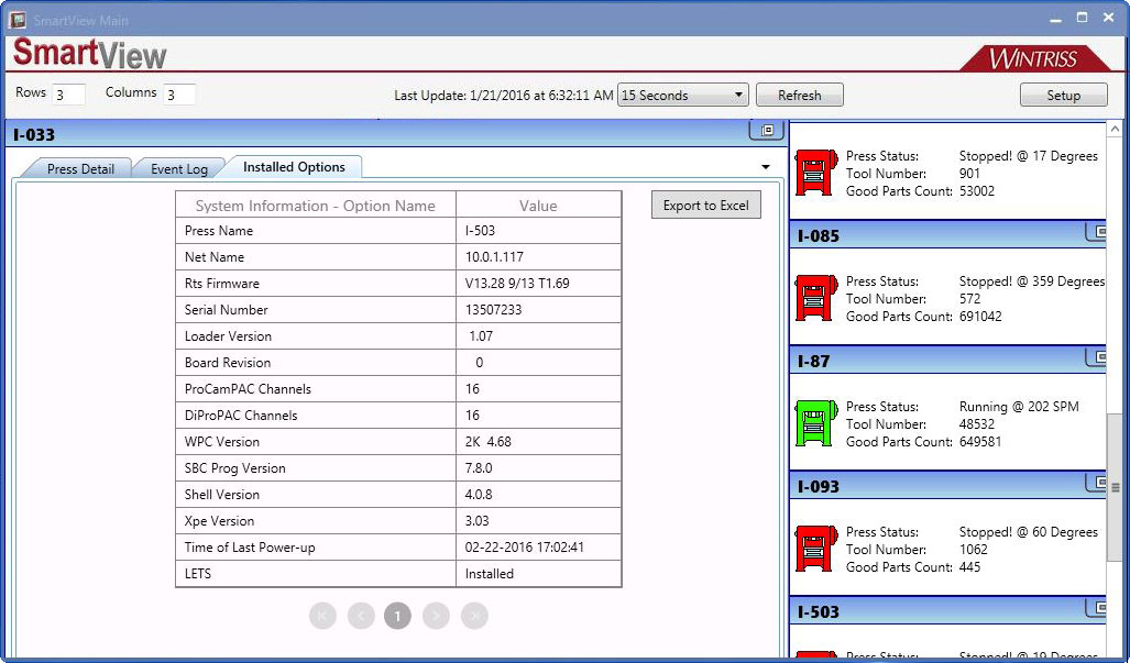 SmartView Installed Options